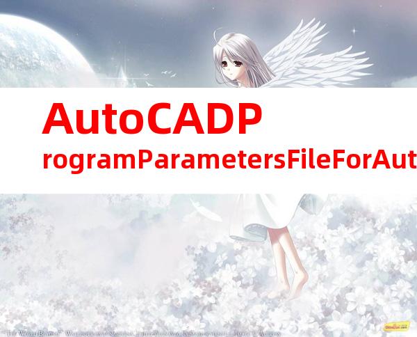 AutoCADProgramParametersFileForAutoCAD2004