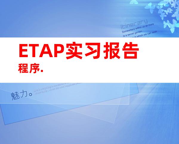 ETAP实习报告程序.