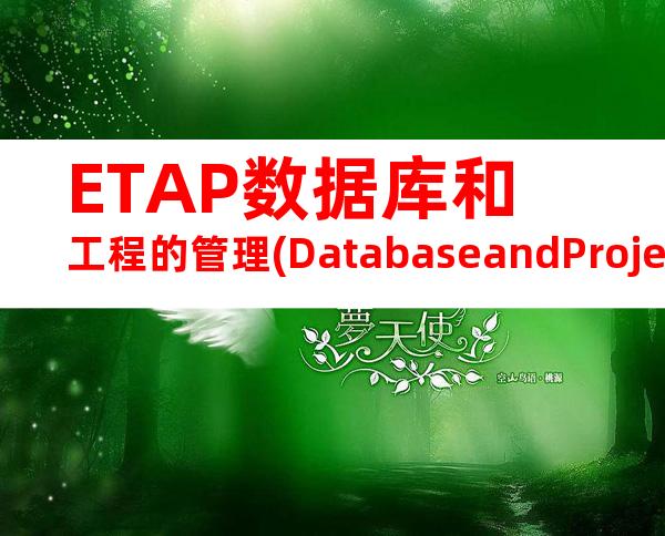 ETAP数据库和工程的管理(DatabaseandProjectManagement)