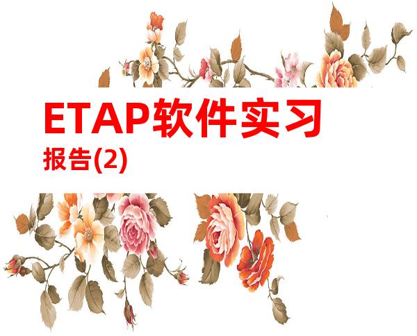 ETAP软件实习报告(2)
