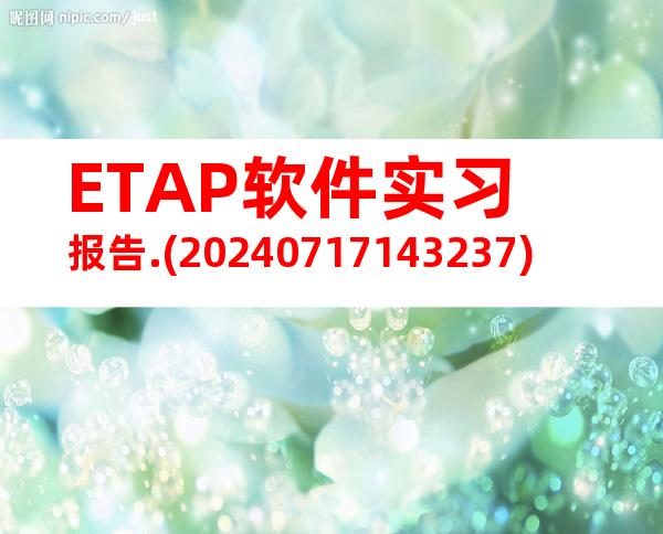 ETAP软件实习报告.(20240717143237)