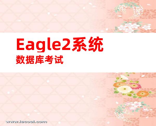 Eagle2系统数据库考试