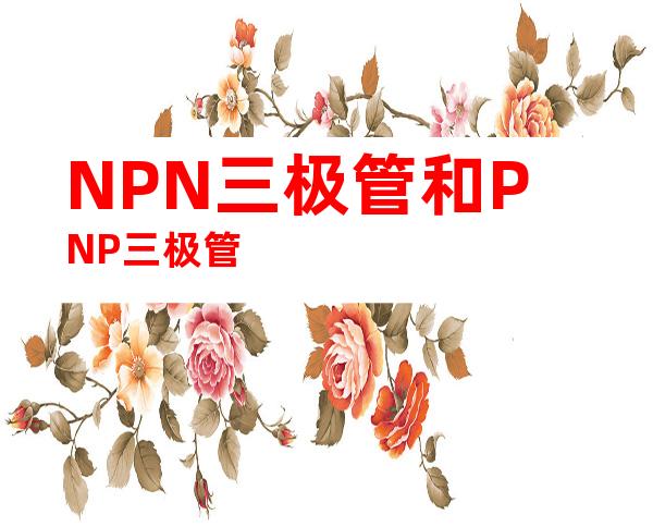 NPN三极管和PNP三极管