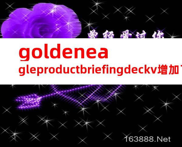 goldeneagleproductbriefingdeckv增加了软件体验部分