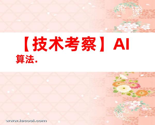 【技术考察】AI算法.