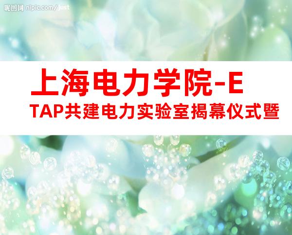 上海电力学院-ETAP共建电力实验室揭幕仪式暨