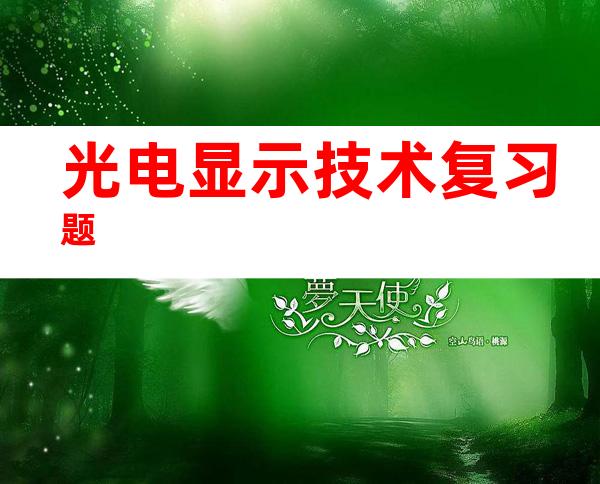 光电显示技术复习题