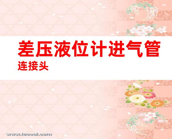 差压液位计进气管连接头