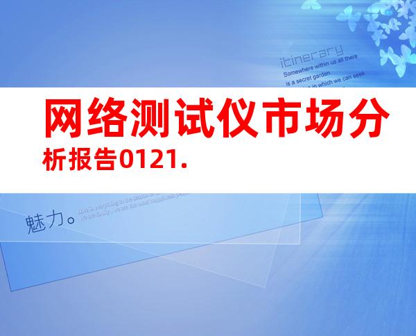 网络测试仪市场分析报告0121.