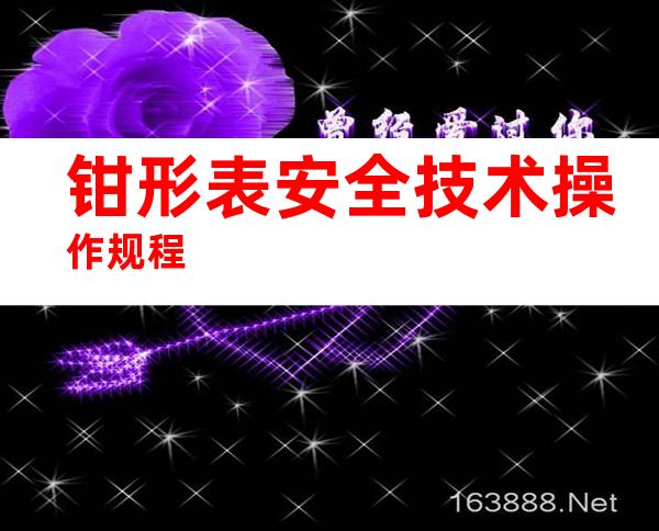 钳形表安全技术操作规程